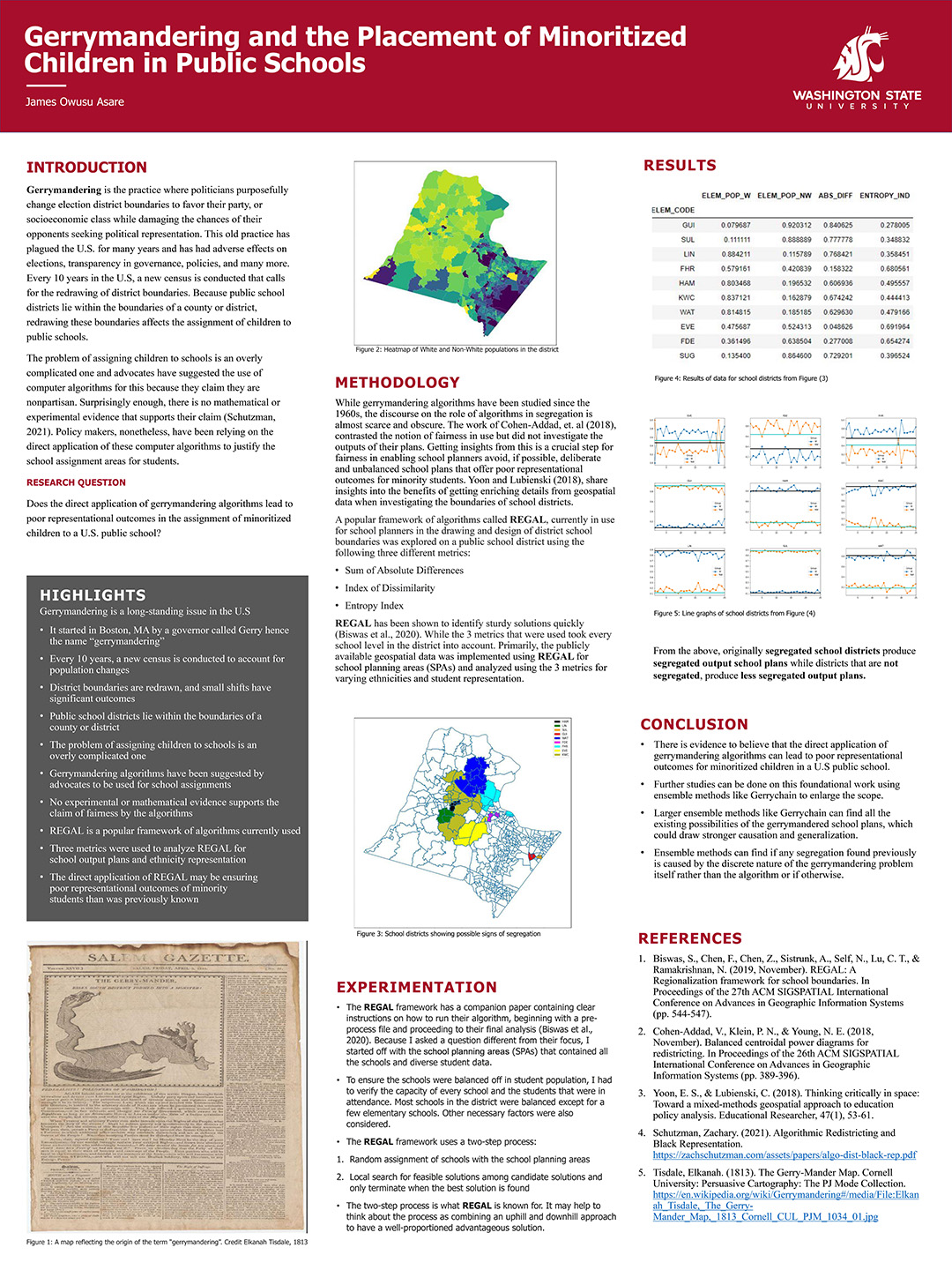 WSU Showcase Poster: Gerrymandering and the Placement of Minoritized Children in Public Schools; James Owusu Asare